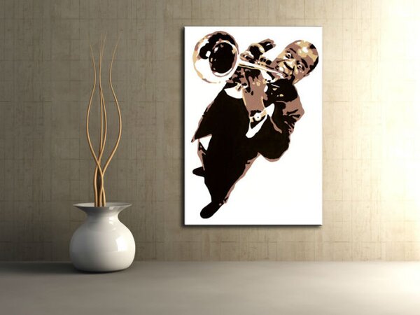 Ručne maľovaný POP Luis Armstrong (POP ART obrazy)