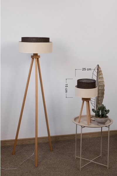 Brilagi - LED stolná lampa BOHO STYLE 1xE27/15W/230V krémová/hnedá