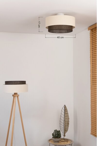Brilagi - LED Stropné svietidlo BOHO STYLE 1xE27/15W/230V pr. 40 cm krémové/hnedé