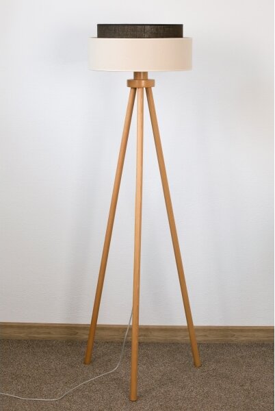 Brilagi - LED stojacia lampa BOHO STYLE 1xE27/15W/230V krémová/hnedá