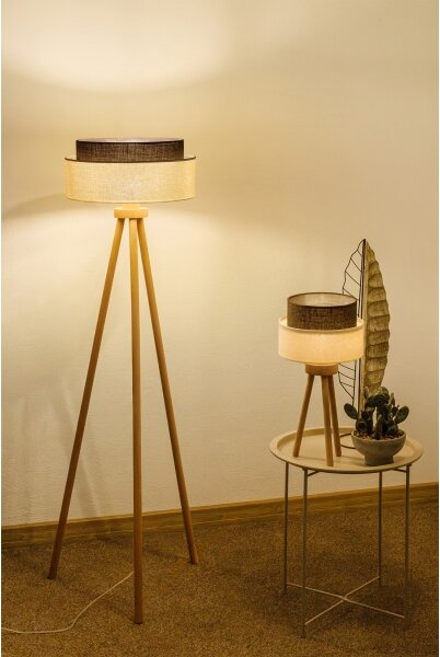 Brilagi - LED stolná lampa BOHO STYLE 1xE27/15W/230V krémová/hnedá