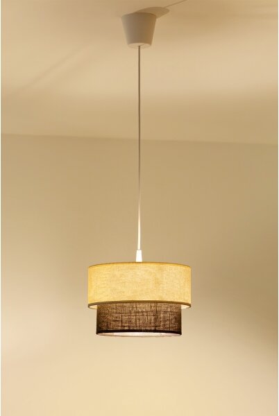 Brilagi - LED luster na lanku BOHO ŠTÝL 1xE27/15W/230V priemer 25 cm krémová/hnedá