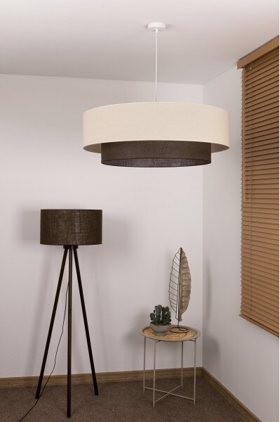 Brilagi - LED luster na lanku BOHO STYLE 3xE27/15W/230V pr. 80 cm krémová/hnedá