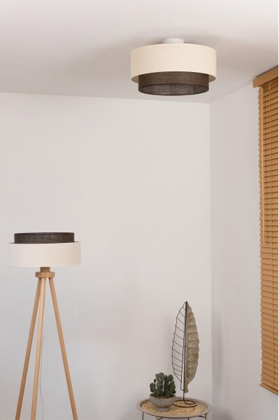 Brilagi - LED Stropné svietidlo BOHO STYLE 1xE27/15W/230V pr. 40 cm krémové/hnedé