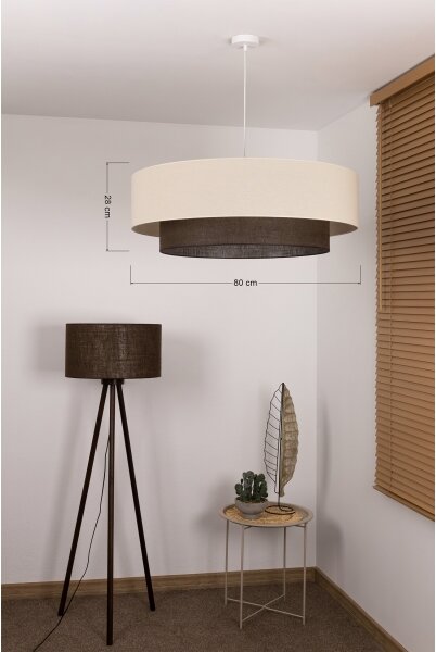 Brilagi - LED luster na lanku BOHO STYLE 3xE27/15W/230V pr. 80 cm krémová/hnedá