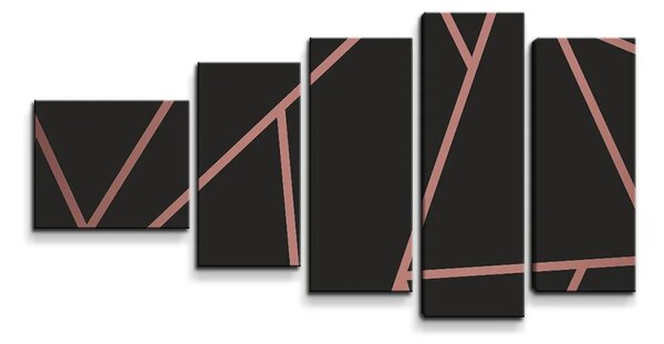 Sablio Obraz - 5-dílný Ružové obrazce - 100x60 cm