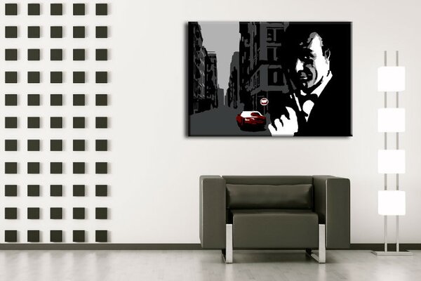 Ručne maľovaný POP Art obraz James Bond (POP ART obrazy)