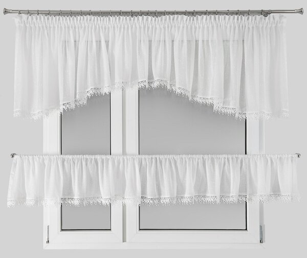 KRÁTKA ZÁCLONA NA PÁSKE DAGMARA4 400X65 CM BIELA