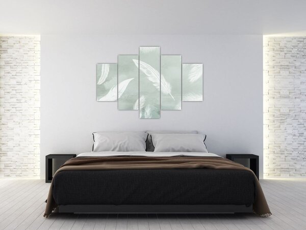 Obraz - Biele pierka (150x105 cm)