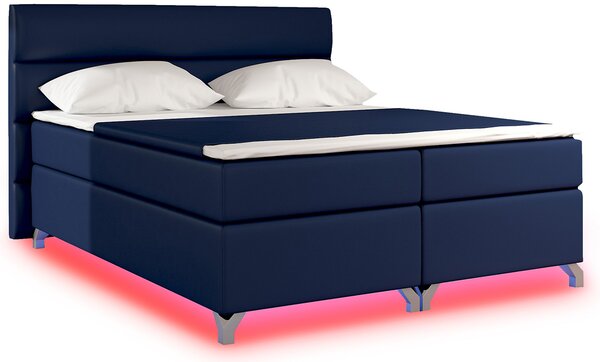 Čalúnená manželská posteľ s úložným priestorom Avellino 140 - modrá