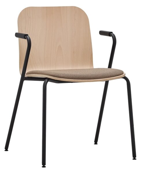 RIM - LAMBDA WOOD LA 4012.091 stolička s podrúčkami a čalúneným sedadlom