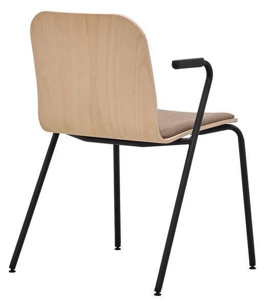 RIM - LAMBDA WOOD LA 4012.091 stolička s podrúčkami a čalúneným sedadlom