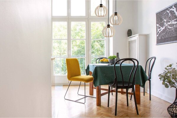 Závesné svietidlo Timber 9, 3x drevené tienidlo, o