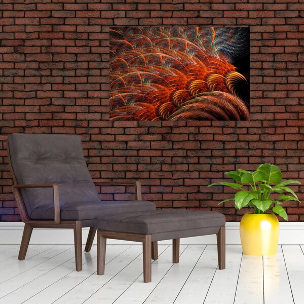 Obraz - Abstraktná imitácia peria (90x60 cm)