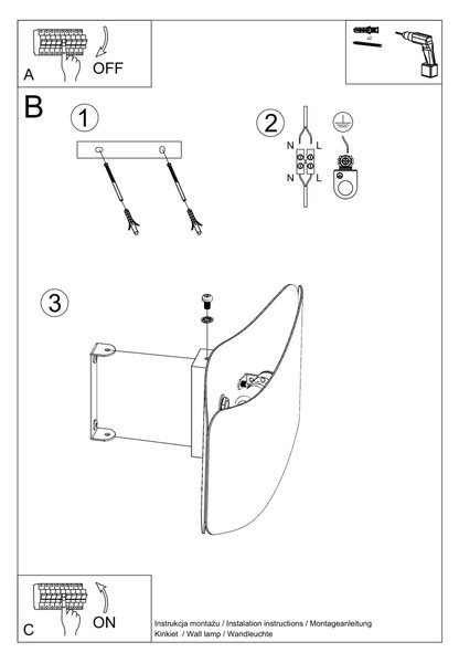 Nástenné svietidlo Tila, 1x čierne kovové tienidlo, (40 cm)