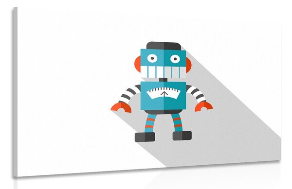 Obraz modrý robot na bielom pozadí