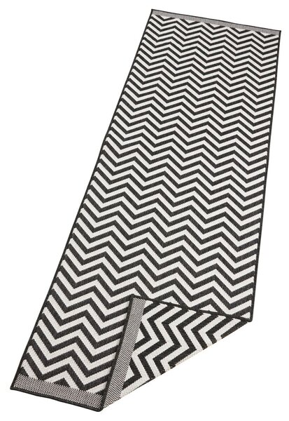 Hanse Home , Kusový koberec Twin Supreme 103433 Palma black creme – na von aj na doma, 80x150, čiernobiela, chodba / predsieň