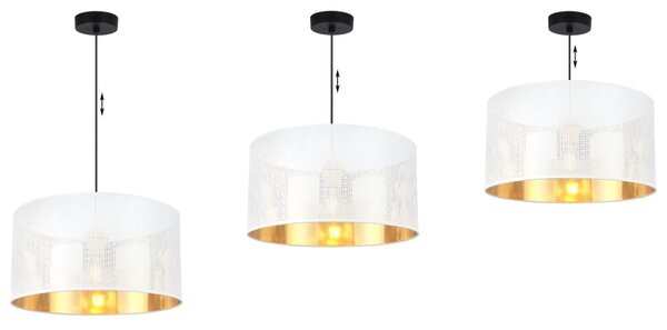 Závesné svietidlo Asti0, 1x biele PVC tienidlo, (fi 35cm), g, b