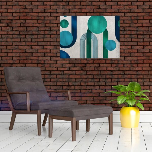 Obraz - Čiary a kruhové tvary (70x50 cm)