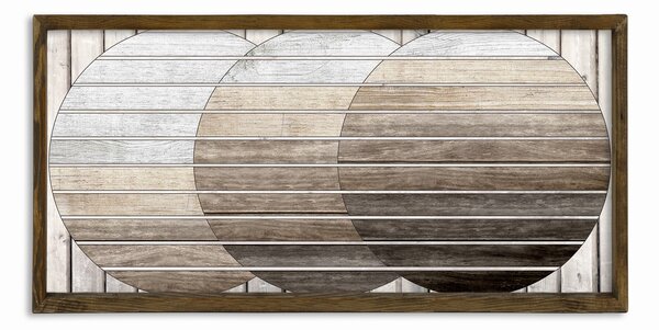 ASIR Drevená dekorácia na stenu KRUHY 120 cm MDF