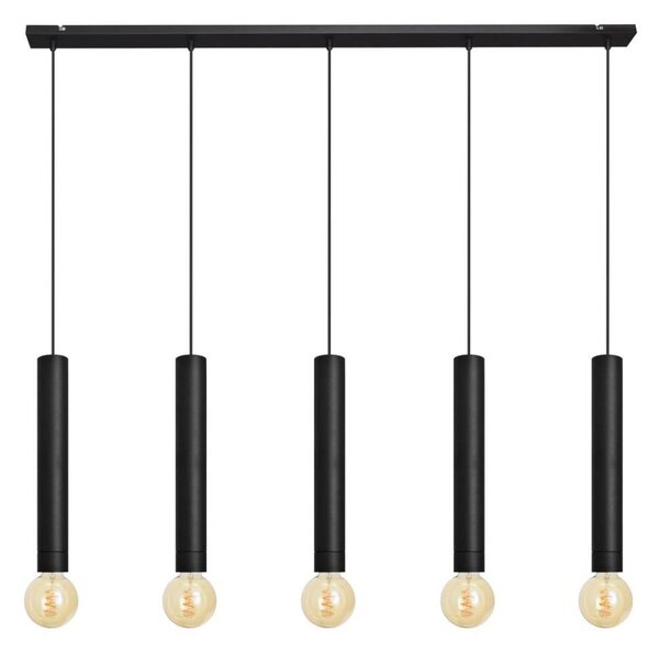 Luster na lanku TUBA 5xE27/15W/230V čierna