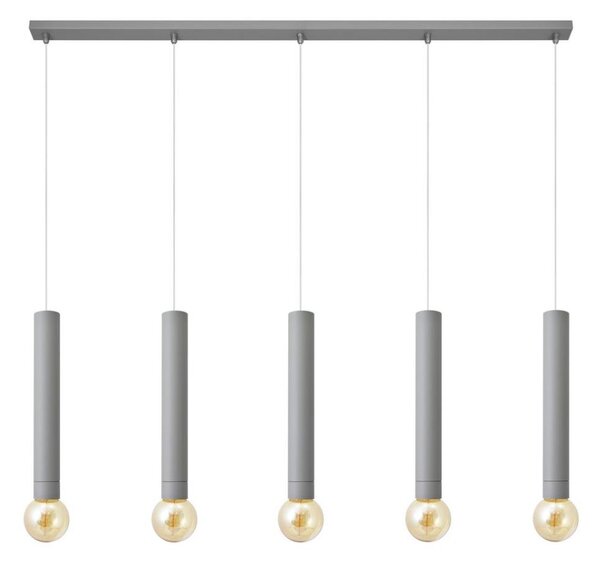 Luster na lanku TUBA 5xE27/15W/230V šedá