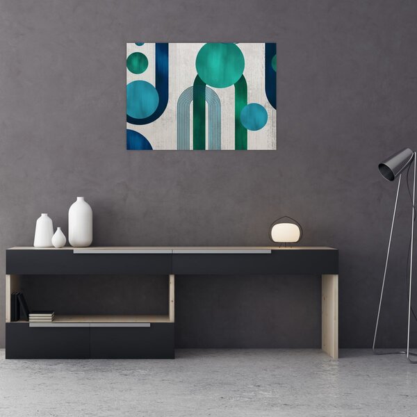 Obraz - Čiary a kruhové tvary (70x50 cm)