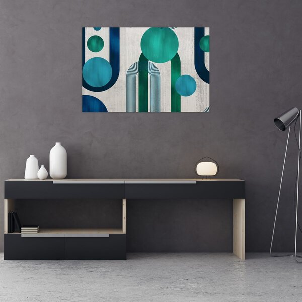 Obraz - Čiary a kruhové tvary (90x60 cm)