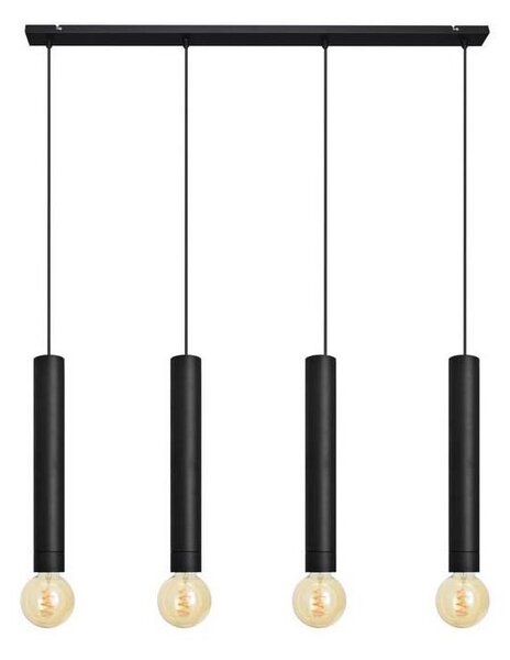 Luster na lanku TUBA 4xE27/15W/230V čierna