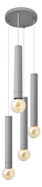 Luster na lanku TUBA 4xE27/15W/230V šedá