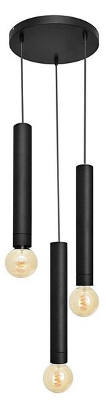 Luster na lanku TUBA 3xE27/15W/230V čierna