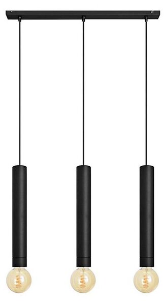 Luster na lanku TUBA 3xE27/15W/230V čierna