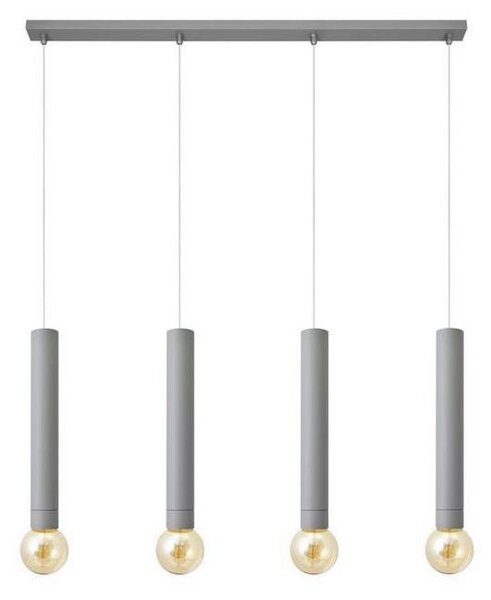 Luster na lanku TUBA 4xE27/15W/230V šedá