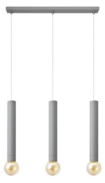 Luster na lanku TUBA 3xE27/15W/230V šedá