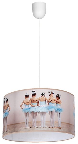 Detské závesné svietidlo Ballerina, 1x plastové tienidlo so vzorom, w