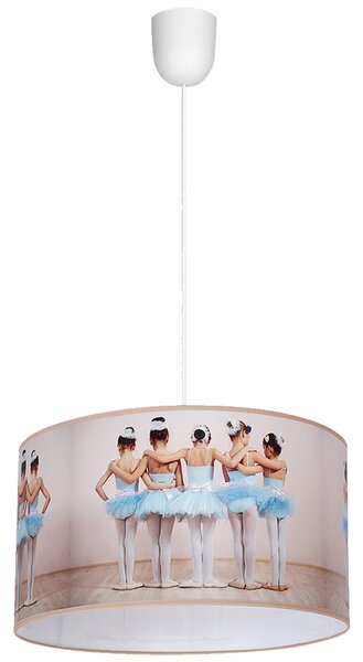 Detské závesné svietidlo Ballerina, 1x plastové tienidlo so vzorom, w