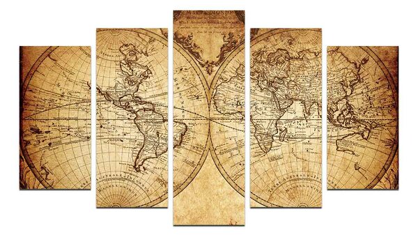 ASIR Obraz MAPA POLOGULE 110 MDF 5 ks