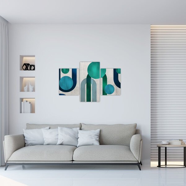 Obraz - Čiary a kruhové tvary (90x60 cm)