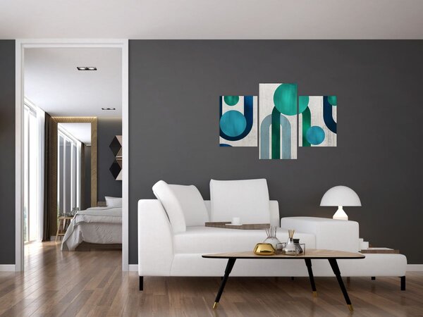 Obraz - Čiary a kruhové tvary (90x60 cm)