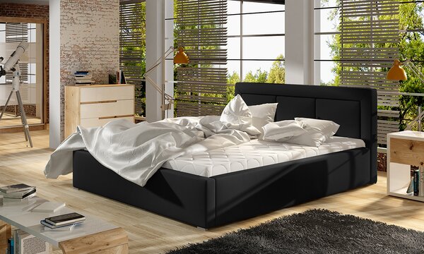 Čalúnená manželská posteľ s roštom Branco 160 - čierna