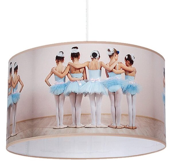 Detské závesné svietidlo Ballerina, 1x plastové tienidlo so vzorom, w