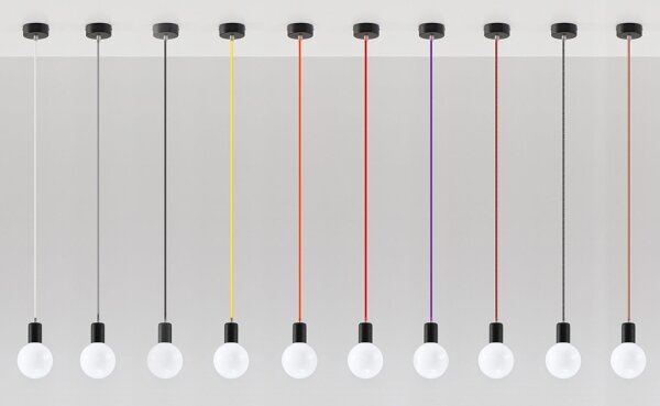 Luster na Lanku EDISON 1xE27/60W/230V čierna/ červená