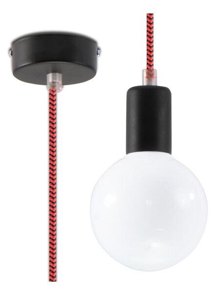 Luster na Lanku EDISON 1xE27/60W/230V čierna/ červená