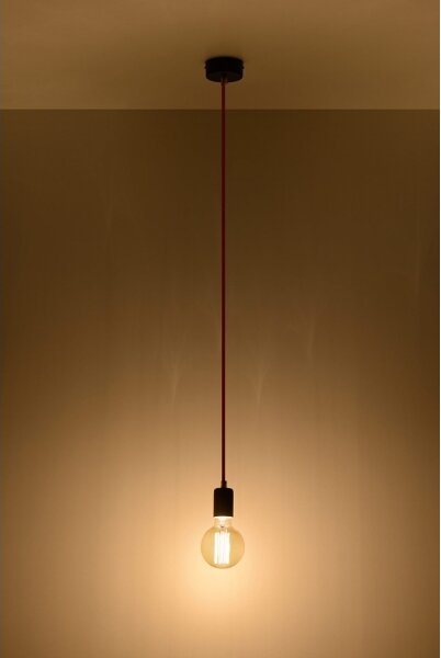 Luster na Lanku EDISON 1xE27/60W/230V čierna/ červená