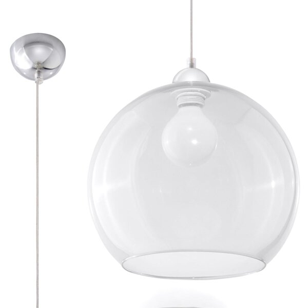 Závesné svietidlo Ball, 1x transparentné sklenené tienidlo