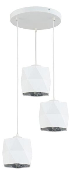 Luster na lanku SIRO 3xE27/15W/230V biela/strieborná