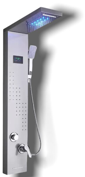 Luxusný LED sprchový panel Jan - 5 režimov<span> - </span>Brúsený Nikel 8011