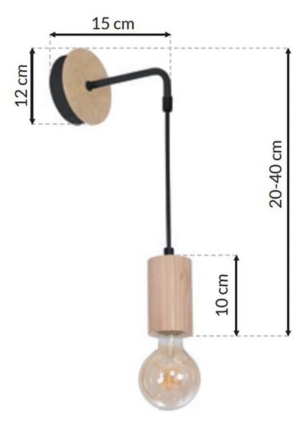 Nástenné svietidlo Lines 1, drevené telo svietidla