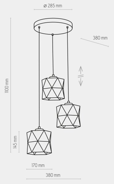 Luster na lanku SIRO 3xE27/15W/230V biela/strieborná
