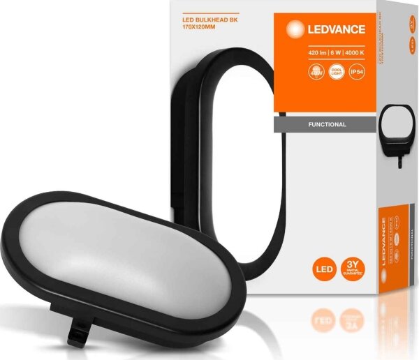 Ledvance - LED Vonkajšie nástenné svietidlo BULKHEAD LED/6W/230V IP54 čierna